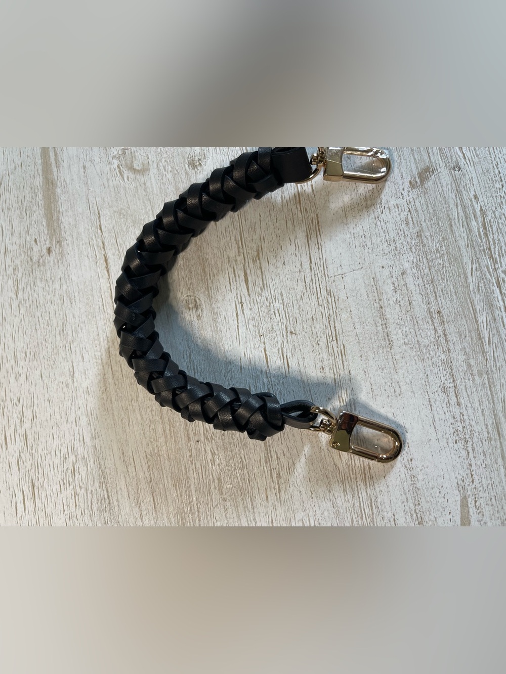 Braided Black Strap with Gold Clips